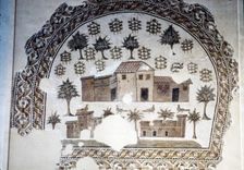 Roman Mosaic of Roman Villa with trees and vines, c3rd century