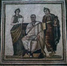 Roman mosaic of Virgil, 1st century