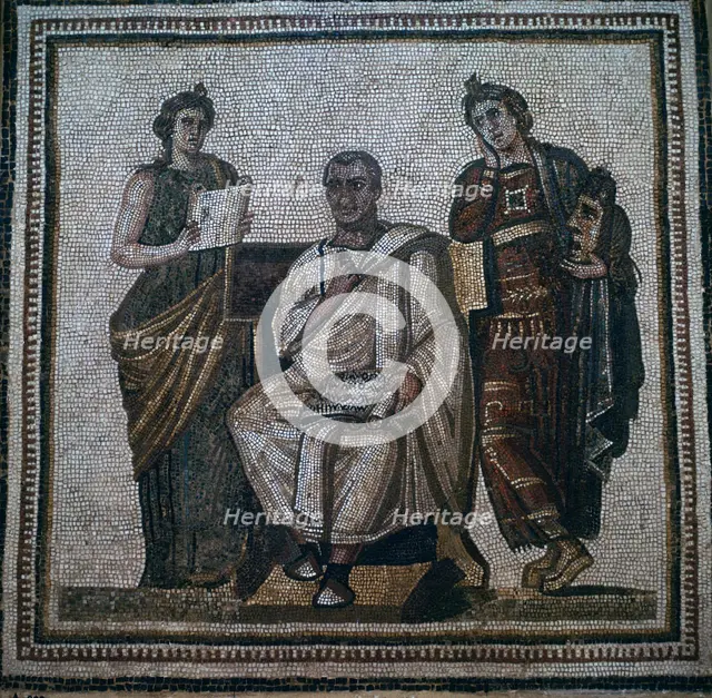 Roman mosaic of Virgil, 1st century. Artist: Unknown