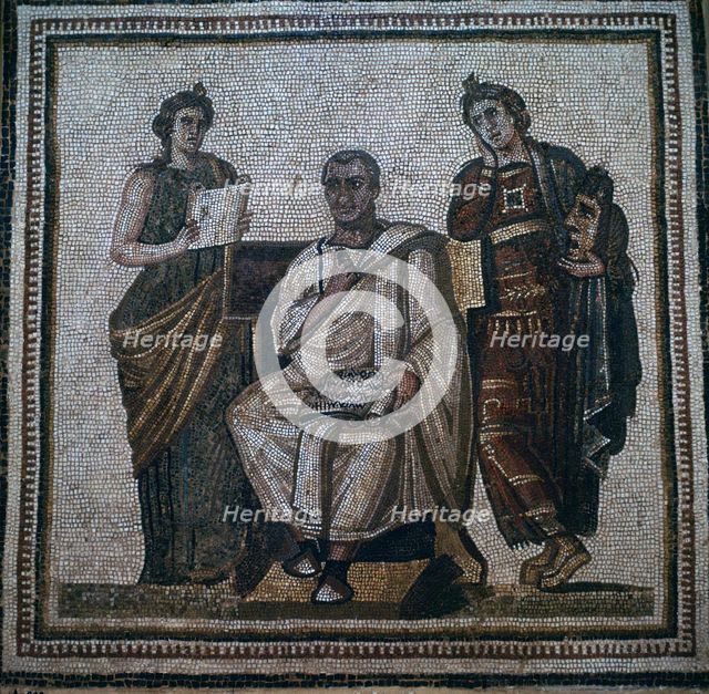 Roman mosaic of Virgil, 1st century. Artist: Unknown