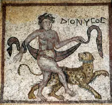 Roman Mosaic, Dionysus with Panther, c4th century