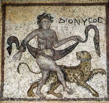Roman Mosaic, Dionysus with Panther, c4th century