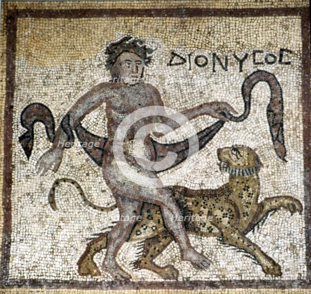 Roman Mosaic, Dionysus with Panther, c4th century. Artist: Unknown.