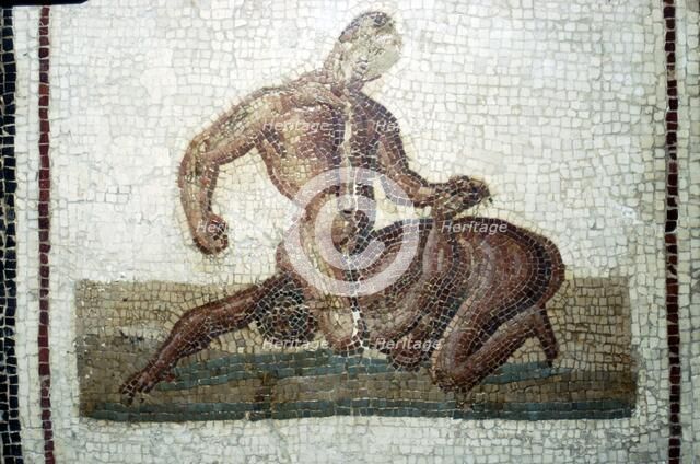 Roman Mosaic Wrestlers, c2nd-3rd century. Artist: Unknown.