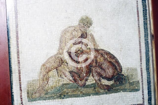 Roman Mosaic Wrestlers, c2nd-3rd century.  Artist: Unknown.