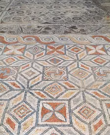 Roman mosaics on the floor, Terrace Houses, Ephesus, Anatolia, Turkey, Roman (1999). Creator: Unknown
