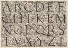 Roman Majuscule Alphabet, ca. 1520. Creator: Daniel Hopfer