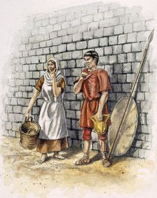 Roman man and woman, c2nd century, (c1990-2010). Artist: Peter Dunn