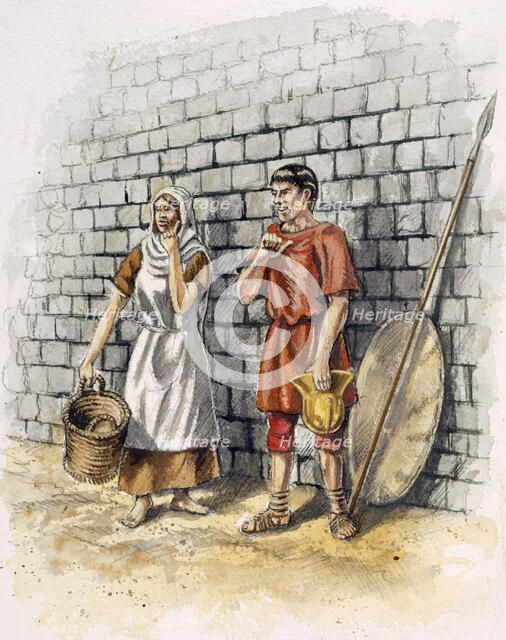 Roman man and woman, c2nd century, (c1990-2010). Artist: Peter Dunn.