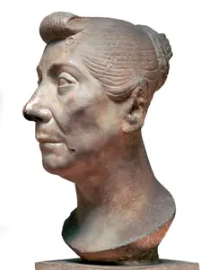 Roman marble head of an elderly lady, 1st century BC