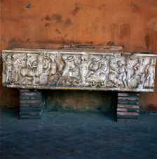 Roman marble sarcophagus with Dionysiac scenes, 2nd century