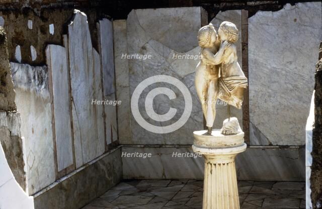 Roman marble sculpture of Cupid and Psyche, Ostia, Italy, c2nd century. Artist: Unknown.
