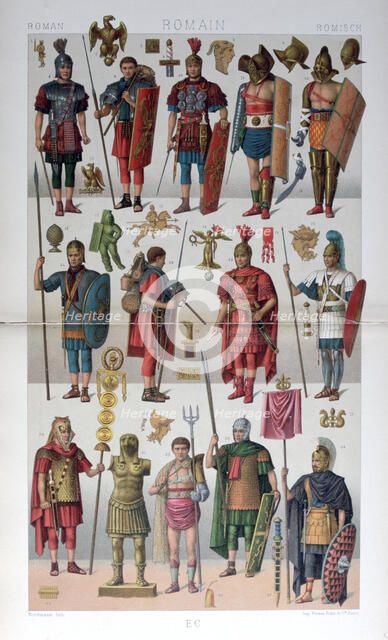 Roman military and gladiatorial costume, c1800-1836. Artist: Firmin Didot
