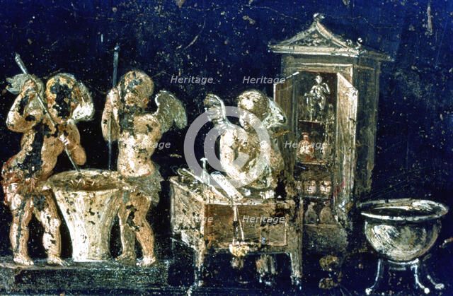 Roman mural, House of the Vettii, Pompeii, Italy. Creator: Unknown.