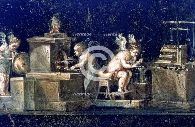 Roman mural, House of the Vettii Pompeii, Italy. Creator: Unknown.