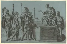 Roman Soldiers Before an Emperor, before 1540 (?). Creator: Giorgio Ghisi