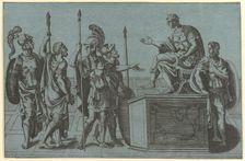 Roman Soldiers Before an Emperor, before 1540 (?). Creator: Giorgio Ghisi