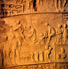Roman soldiers building a fort, Trajan's Column, Rome, c2nd century