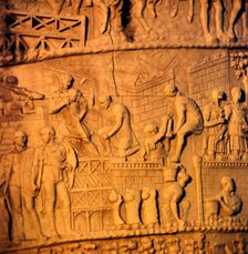 Roman soldiers building a fort, Trajan's Column, Rome, c2nd century