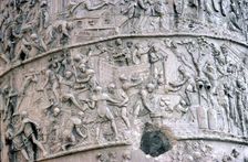 Roman Soldiers building fort in the Dacian Wars, Trajan's Column, Rome, c2nd century