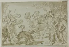 Roman Soldiers Stoning a Serpent, n.d. Creator: Abraham Bloemaert