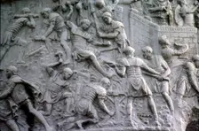 Roman soldiers working on construction, Trajan's Column, Rome, c2nd century