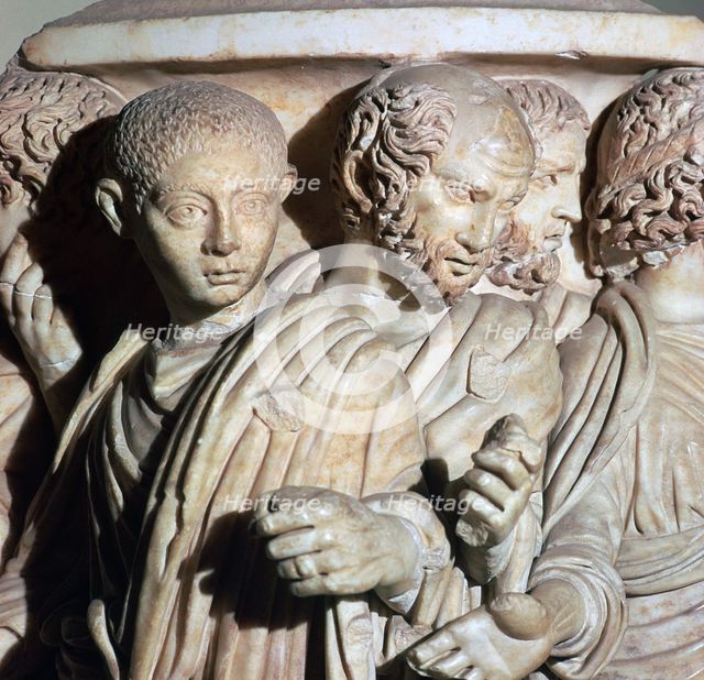 Roman sarcophagus, possibly of the Roman Emperor Gordian II, 3rd century BC. Artist: Unknown