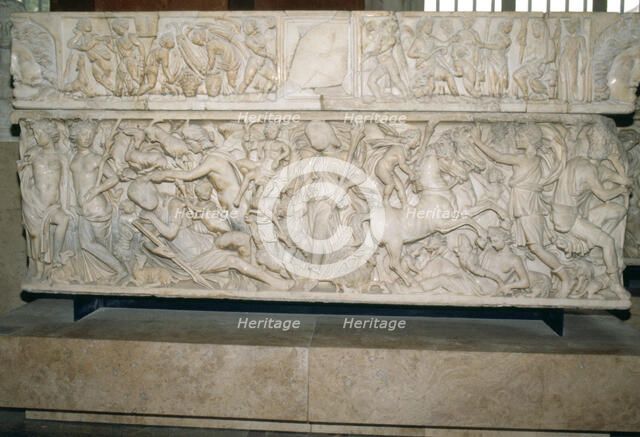 Roman sarcophagus with the legend of Selene and Endymion, 230-235 AD. Artist: Unknown