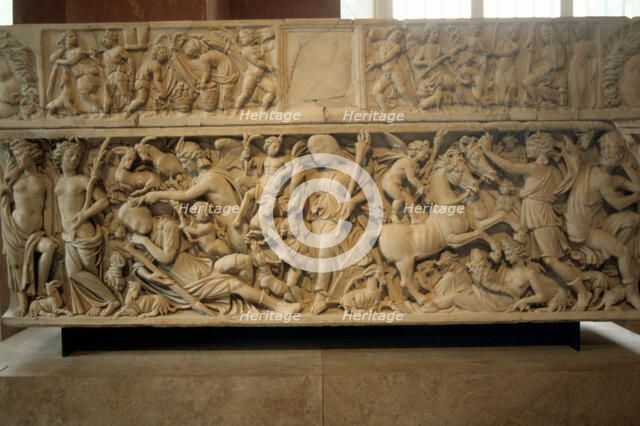 Roman sarcophagus with the legend of Selene and Endymion, 230-235 AD. Artist: Unknown