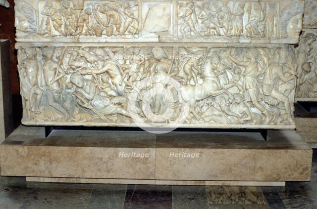 Roman sarcophagus with the legend of Selene and Endymion, 230-235 AD. Artist: Unknown