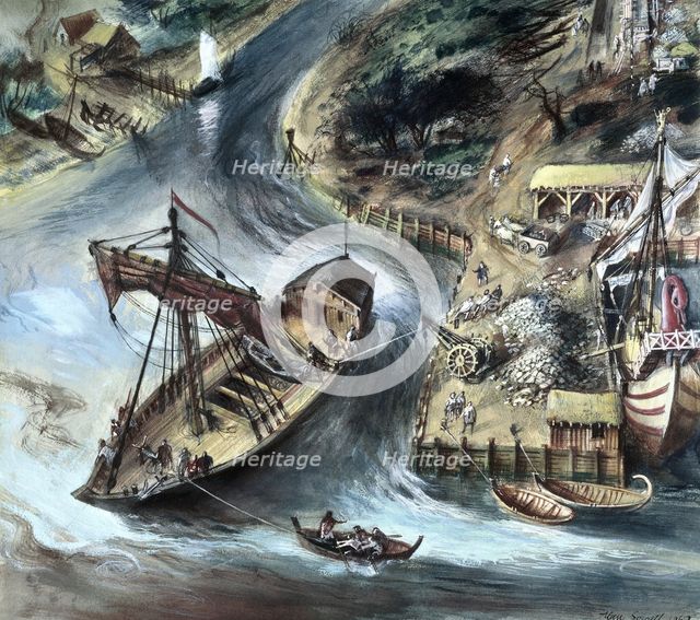 Roman ship and cargo, London, 1st-3rd century. Creator: Unknown.