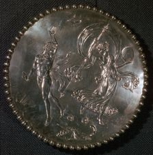 Roman silver platter with Bacchanalian figures from the Mildenhall treasure, 4th century