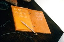 Roman Stylus, (original) and wax tablet, (reconstructed), c2nd century