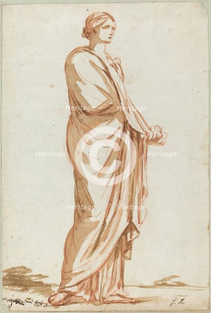 Roman Statue of a Standing Woman. Creator: Jacques-Louis David.