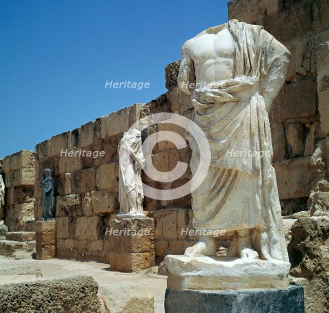 Roman statues in the gymnasium in Salamis, 3rd century. Artist: Unknown