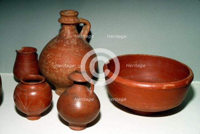 Roman pots from Reins, Terra Sigillata, France, 4th century. Artist: Unknown.