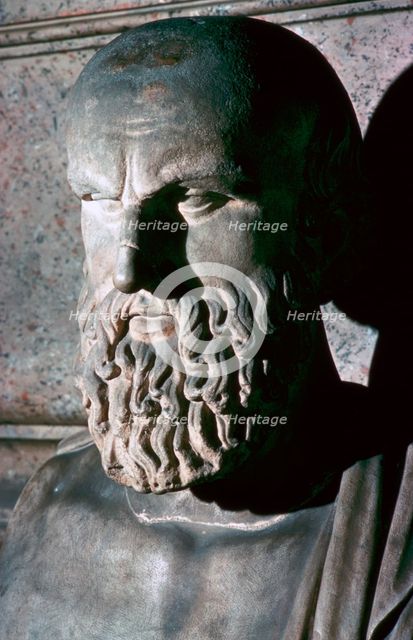 Roman portrait bust of the Greek dramatist Aeschylus, 6th century BC. Artist: Unknown