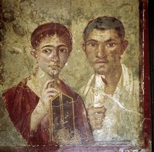 Roman portrait paining of Terentius Neo and his wife, Pompeii, Italy. Creator: Unknown