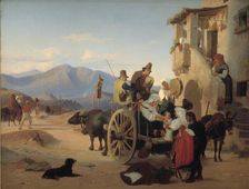 Roman Peasants Going to Market, 1837. Creator: Jorgen Sonne