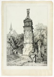 Roman Pillar at Igel, 1833. Creator: Samuel Prout