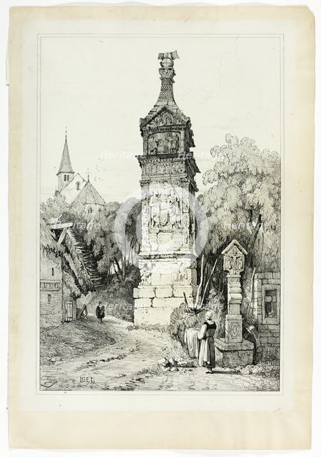 Roman Pillar at Igel, 1833. Creator: Samuel Prout.