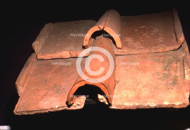 Roman Roof-Tiles, Fishbourne Roman Villa, Sussex, c1st century. Artist: Unknown.