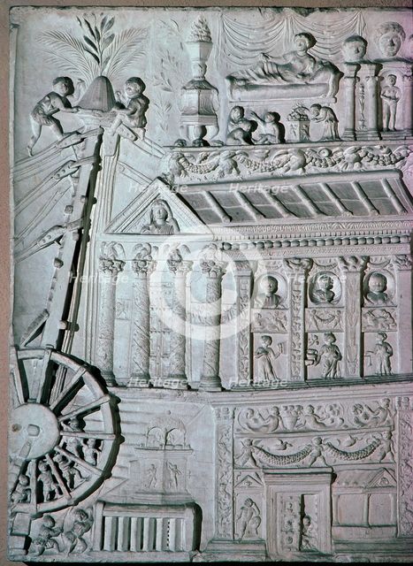 Roman relief of a crane being used. Artist: Unknown
