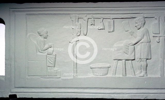 Roman relief of a butcher's shop. Artist: Unknown