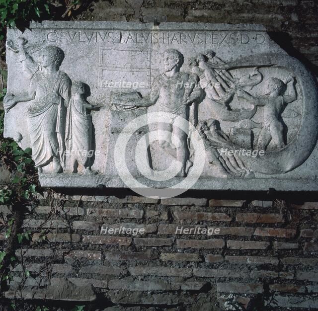 Roman relief of a haruspex, 3rd century. Artist: Unknown