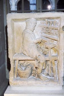 Roman relief of a shoe-maker or repairer from Rheims, France, c1st-2nd century