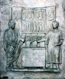 Roman relief of a Shop Selling Knives, c2nd century