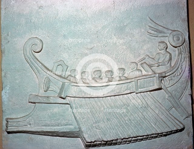 Roman relief of a war triereme. Artist: Unknown