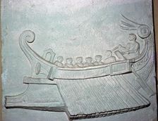 Roman relief of a war triereme