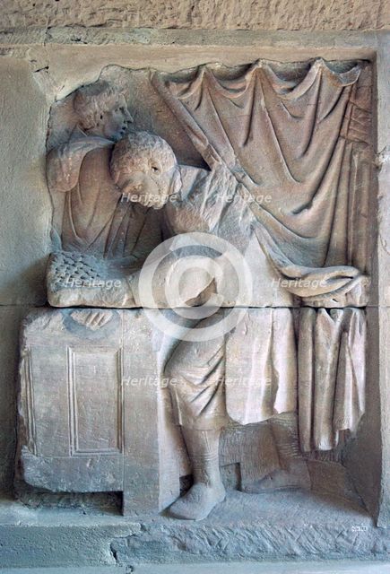 Roman relief of a tax-collector. Artist: Unknown